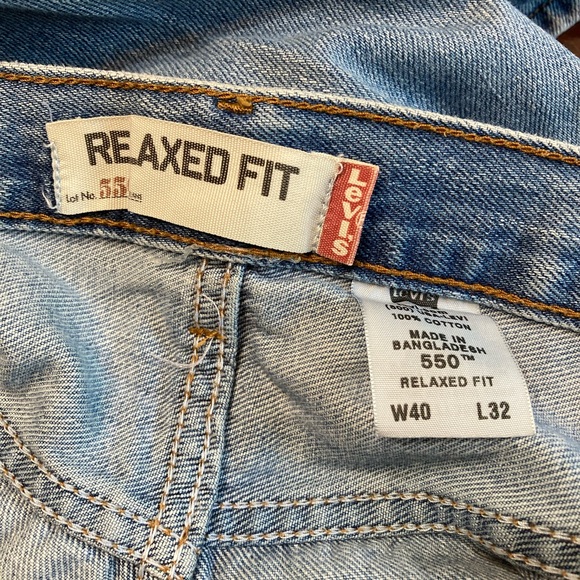 Levi's 550 Men’s Jeans 40x32 Blue Denim Relaxed Fit Straight Leg - Picture 6 of 6